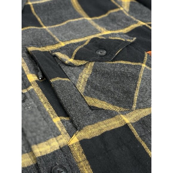 Off The Grid Destroyer Flannel Shirt Men’s XL Castlerock Grey Yellow Long Sleeve - Picture 11 of 16